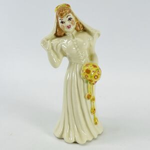 Vtg 1950s MCM Wedding Cake Topper Decor Bride Ceramic Figurine 5" Retro Bridal